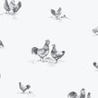 Norwall Wallcoverings KE29933 Kitchen Elements Delft Chicken Wallpaper Black