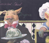 Wallpaper For Less KH5802B Restaurant Pig Servers Wallpaper Border, Black