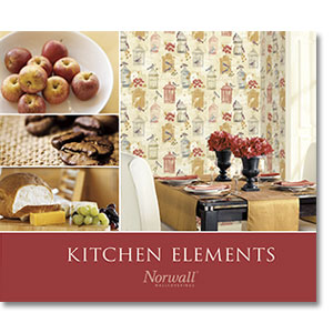 Norwall Wallcoverings KE29931 Kitchen Elements Delft Chicken Wallpaper Red, Cream