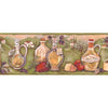 Norwall Wallcoverings KK79378 Kitchen Elements Olive Oil Wallpaper Border Green, Red, Beige