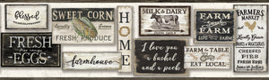 York LG1360BD Rustic Living Wallpaper Collection, Farm To Table Border - Black/White