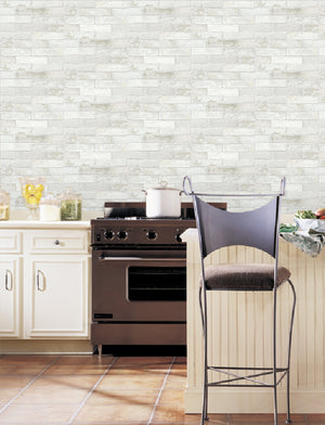 Grace & Gardenia G5011 Clean Faux Brick Wallpaper,  Cream Grey