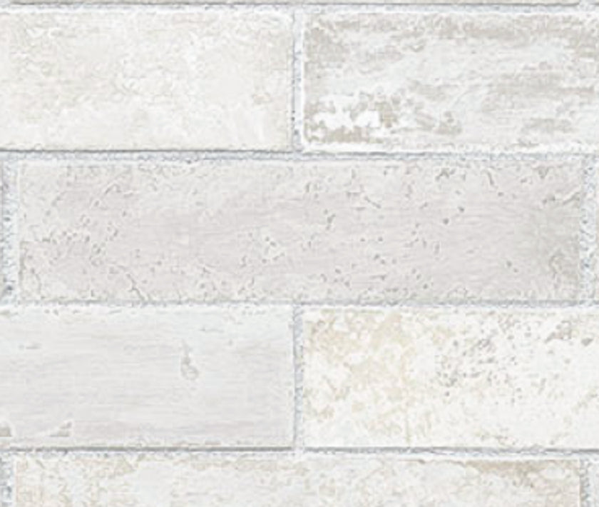Grace & Gardenia G5011 Clean Faux Brick Wallpaper,  Cream Grey