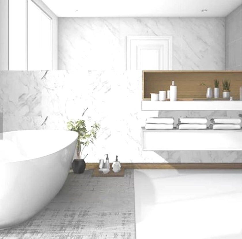 White Marble Commercial Grade Contact Paper Self Adhesive Removable 24