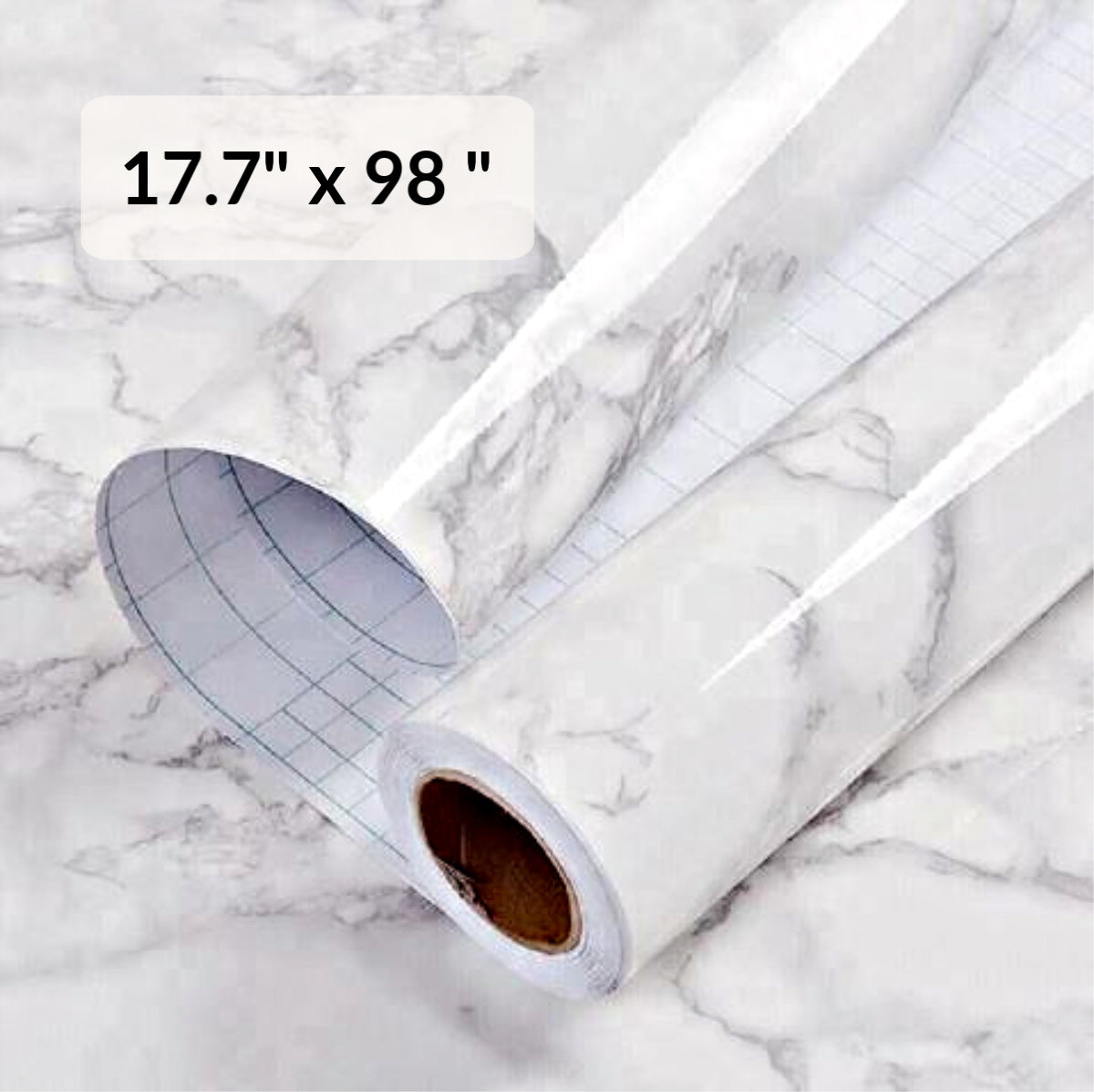 GRACE & GARDENIA White Marble  Contact Paper Self Adhesive Removable 17.7