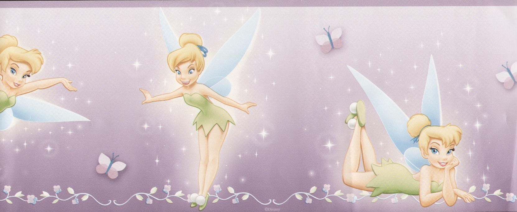 Wallpaper For Less 83182030 Disney Tinker Bell Wallpaper Border, Lavender