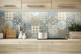 NextWall Moroccan Style Peel and Stick NW30002 Mosaic Tile Wallpaper Blue