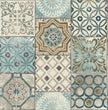 NextWall Moroccan Style Peel and Stick NW30002 Mosaic Tile Wallpaper Blue