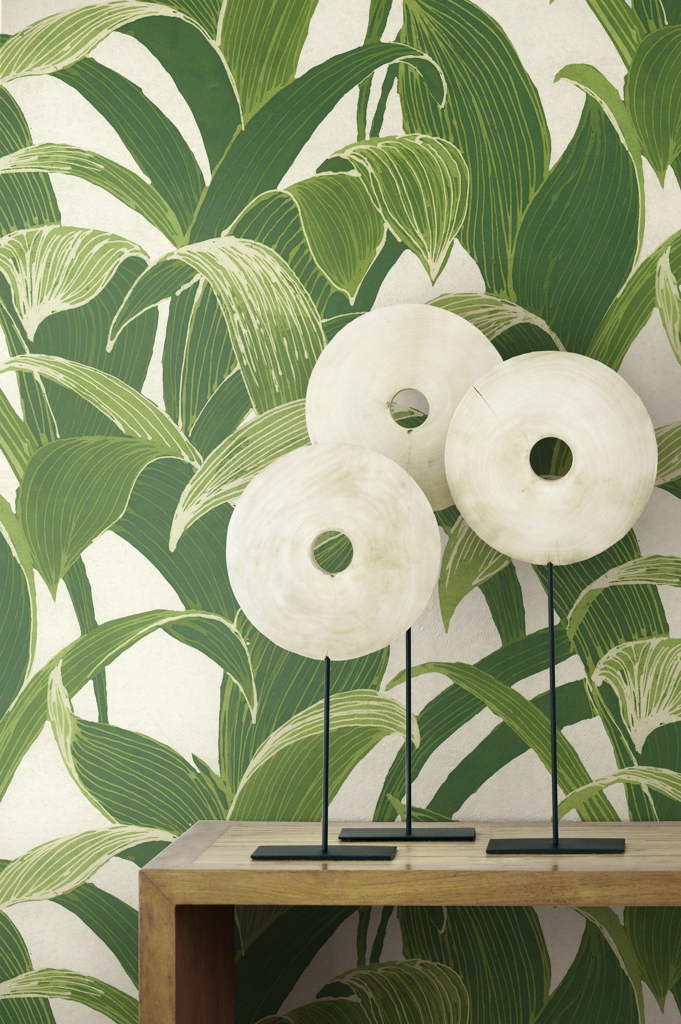 Tropical Banana Leaves Peel & Stick Wallpaper GW1004, Green