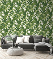 Tropical Banana Leaves Peel & Stick Wallpaper GW1004A Green