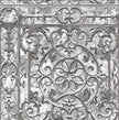 Grace & Gardenia G05C8002 Gray Painted Iron Garden Gate Wallpaper