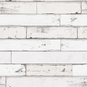 Grace & Gardenia G65011 White Shiplap Wallpaper