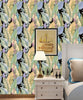 Grace & Gardenia G440102 Tropical Banana Leaf Wallpaper green/purple/gold