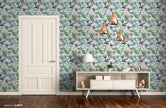 Grace & Gardenia GY2002D Tropical Exotic Flower  Peel & Stick Wallpaper  Blue  Purple Green