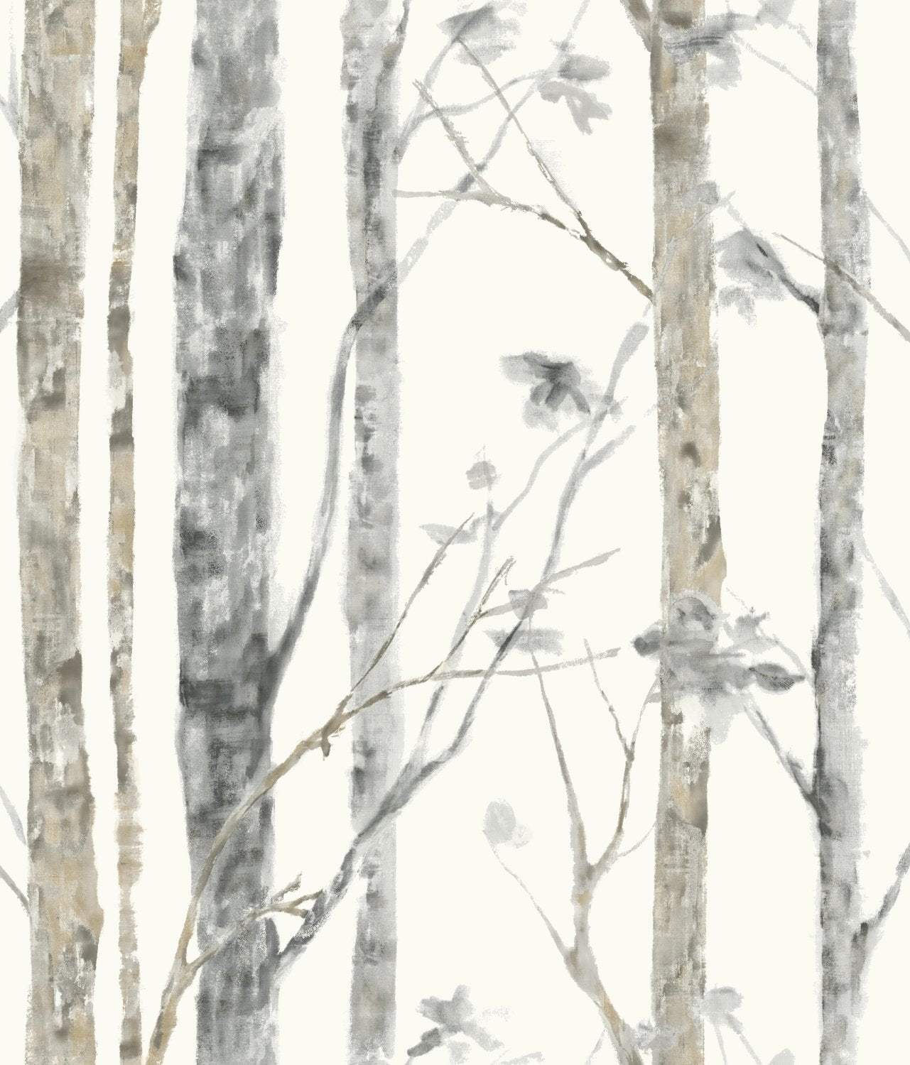 RoomMates RMK9047WP Birch Trees Peel and Stick Wallpaper White/Brown