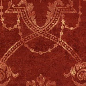 Norwall SM30389 Rustic Damask Wallpaper, Red