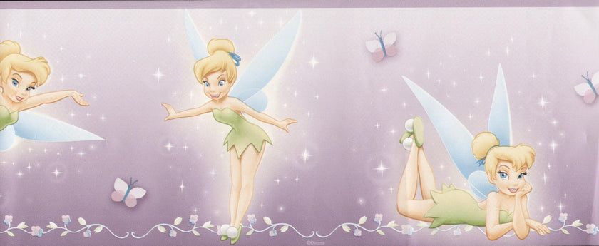 Wallpaper For Less 83182030 Disney Tinker Bell Wallpaper Border, Lavender