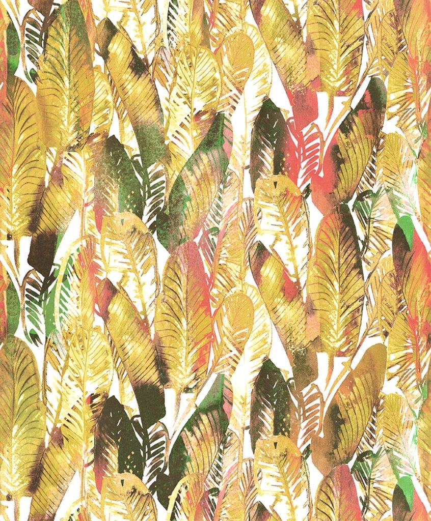 Grace & Gardenia GYF473701 Tropical Exotic Palm Leaves Wallpaper Multi Color